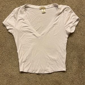 Bozzolo Cropped White V-neck T-shirt